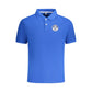 Blue Cotton Men Polo Shirt