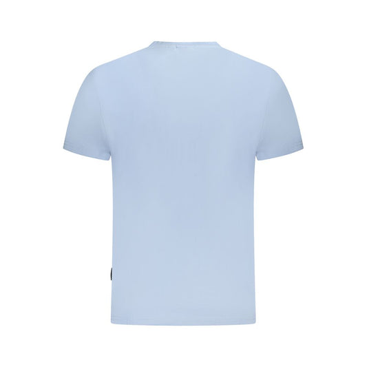 Light Blue Cotton Men T-Shirt
