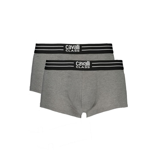 Gray Cotton Men Boxer Pair