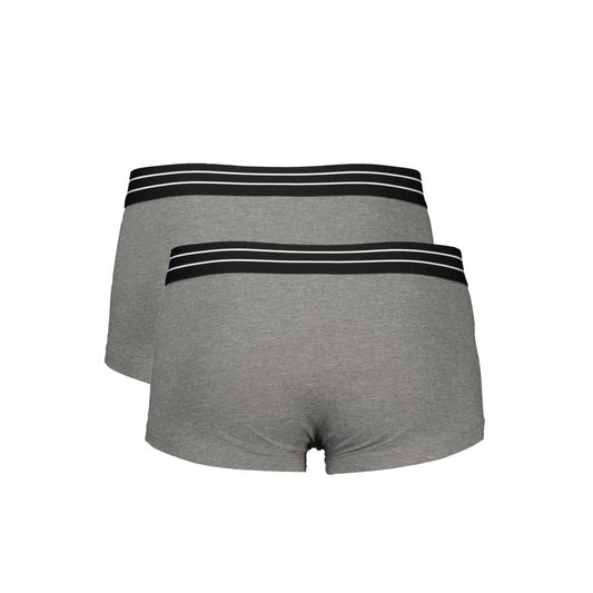 Gray Cotton Men Boxer Pair