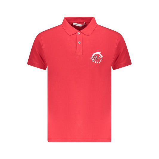 Red Cotton Men Polo Shirt