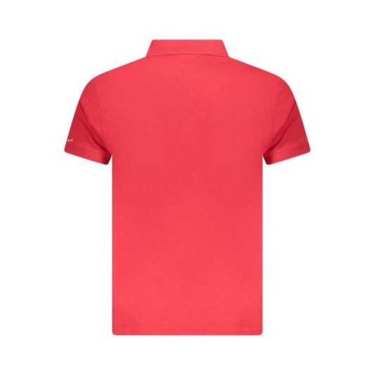 Red Cotton Men Polo Shirt