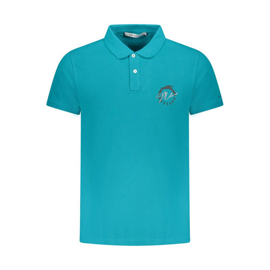 Light Blue Cotton Men Polo Shirt