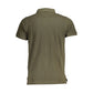 Green Cotton Men Polo Shirt