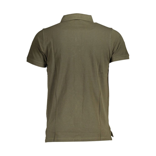 Green Cotton Men Polo Shirt