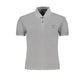 Gray Cotton Men Polo Shirt