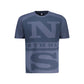 Blue Cotton Men T-Shirt