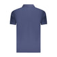 Blue Cotton Men Polo Shirt