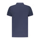 Blue Cotton Men Polo Shirt