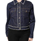 Blue Denim Cotton Crystal Embellished Jacket