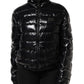 Black Logo Plaque Full Zip Puffer Jacket
