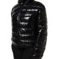 Black Logo Plaque Full Zip Puffer Jacket