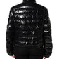 Black Logo Plaque Full Zip Puffer Jacket