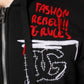 Black Embroidered Full Zip Hooded Jacket