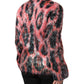 Red Mohair Wool Button Down Cardigan Sweater