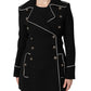 Black Wool Double Breasted Blazer Jacket