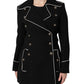 Black Wool Double Breasted Blazer Jacket