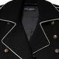 Black Wool Double Breasted Blazer Jacket
