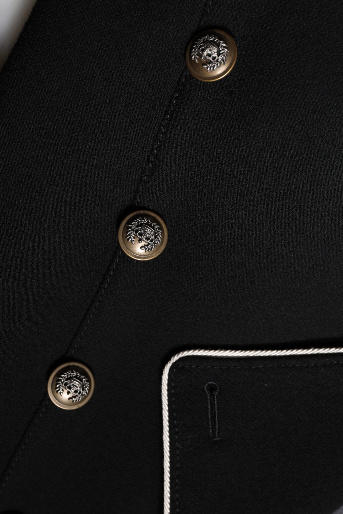 Black Wool Double Breasted Blazer Jacket