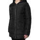Black Puffer Hooded Zip Reversible Jacket