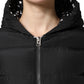Black Puffer Hooded Zip Reversible Jacket