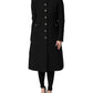 Black Wool Single Breasted Trench Coat Jacket