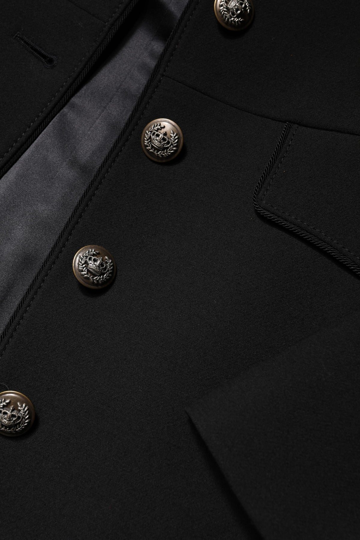 Black Wool Single Breasted Trench Coat Jacket