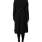 Black Wool Single Breasted Trench Coat Jacket