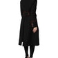 Black Wool Single Breasted Trench Coat Jacket