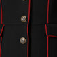 Black Wool Single Breasted Trench Coat Jacket