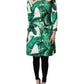 Multicolor Leaf Print Embellished Trenchcoat Jacket