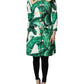 Multicolor Leaf Print Embellished Trenchcoat Jacket