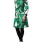 Multicolor Leaf Print Embellished Trenchcoat Jacket