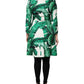Multicolor Leaf Print Embellished Trenchcoat Jacket