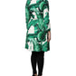 Multicolor Leaf Print Embellished Trenchcoat Jacket