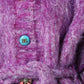 Purple Button Embellished Trench Coat Jacket