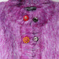Purple Button Embellished Trench Coat Jacket