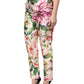 Multicolor Floral High Waist Straight Pants