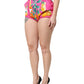 Pink Printed High Waist Hot Pants Shorts