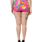 Pink Printed High Waist Hot Pants Shorts