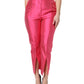 Pink Silk High Waist Tapered Pants