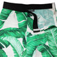 White Green Leaf High Waist Pants