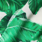 White Green Leaf High Waist Pants
