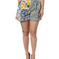 Multicolor Majolica Print High Waist Shorts