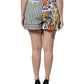Multicolor Majolica Print High Waist Shorts