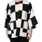 White Black Patchwork Jacquard Blazer Jacket