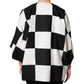 White Black Patchwork Jacquard Blazer Jacket