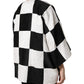 White Black Patchwork Jacquard Blazer Jacket