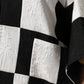 White Black Patchwork Jacquard Blazer Jacket