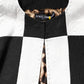 White Black Patchwork Jacquard Blazer Jacket